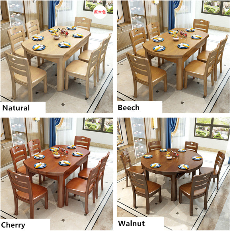 Beech dining table 2025 and 6 chairs