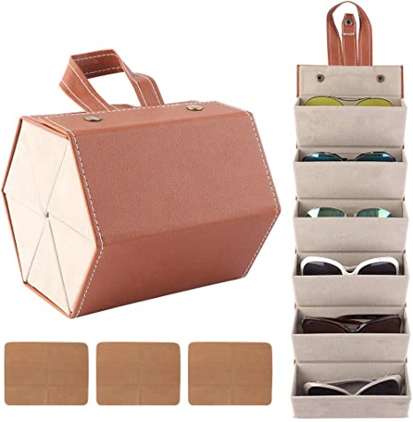 Eyeglass Sunglasses Organiser Collector Glasses Storage Box 5slots Roll Up  PU Leather Sunglasses Holder Folding Case – the best products in the Joom  Geek online store