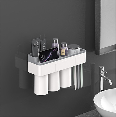 Magnetic Adsorption Toothbrush Holder (2/3/4 cups) – Space Saving For Home