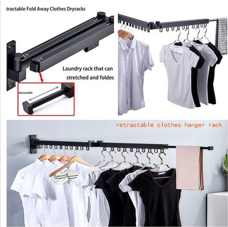8 Holes Drying Rack Balcony Clothes Drying Rack Wall Mounted Clothes Drying  Rack Bathroom Drying Rack Indoor Space Saving Rack